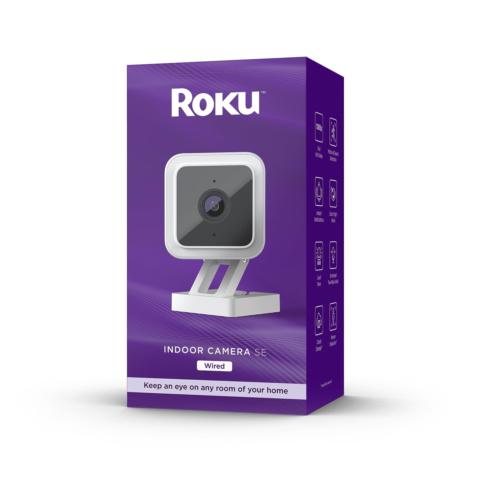 Roku CS1000R Wired Indoor Security Camera with Motion Detection Smart Home