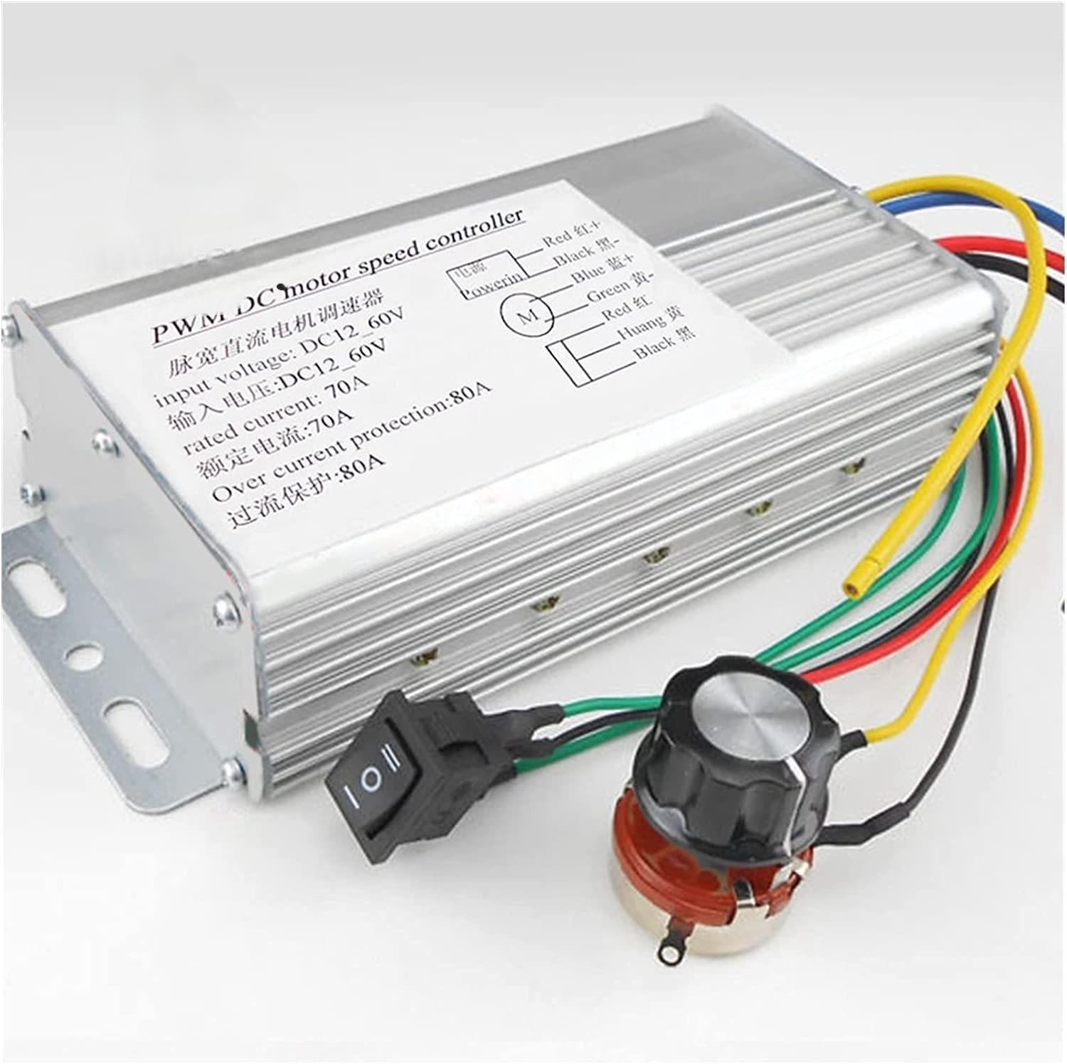 4000W 70A DC Motor Speed Controller 12V-60V Forward Reverse Control Switch