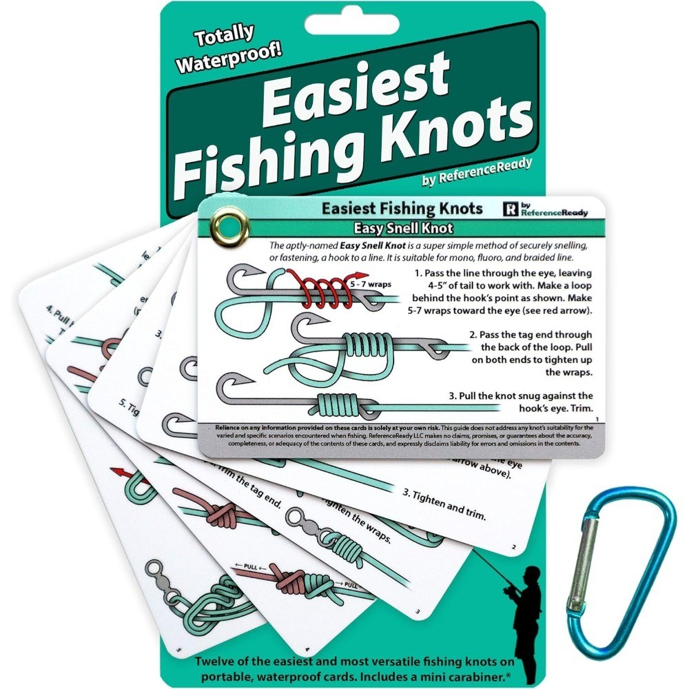 Easy Fishing Knots Guide Waterproof Step by Step Instructions for 12 Simple