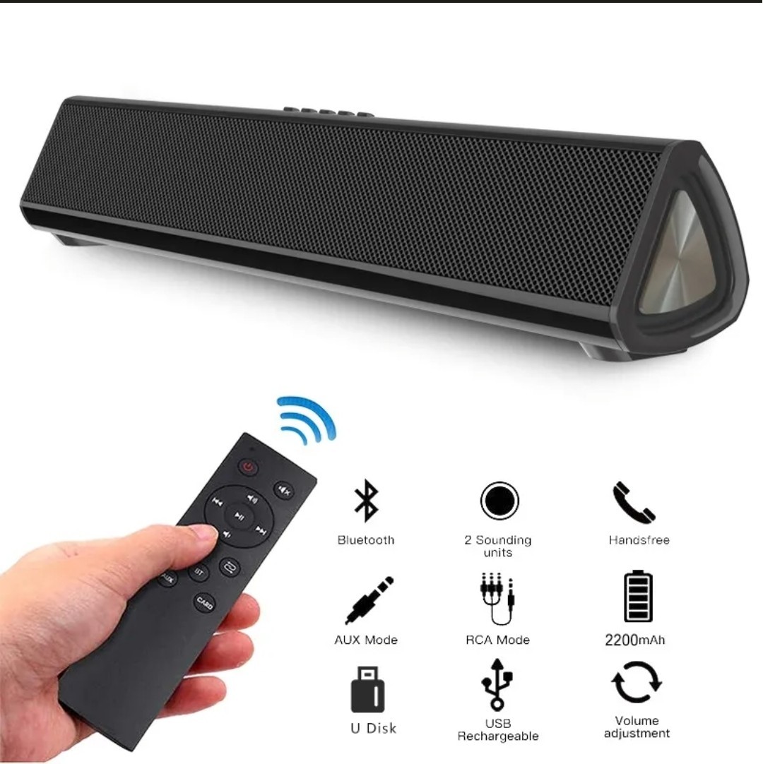 Bluetooth Soundbar Speaker for TV PC AUX USB Portable LP-S16 New