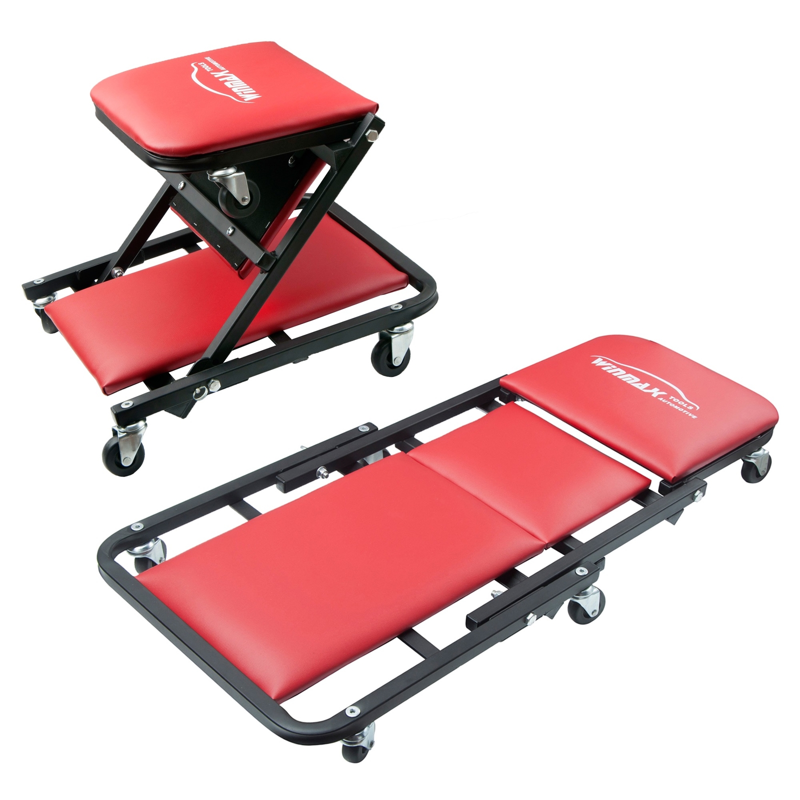 40" 2 In 1 Foldable Z Creeper Seat Rolling Chair Mechanics Garage Work Bench