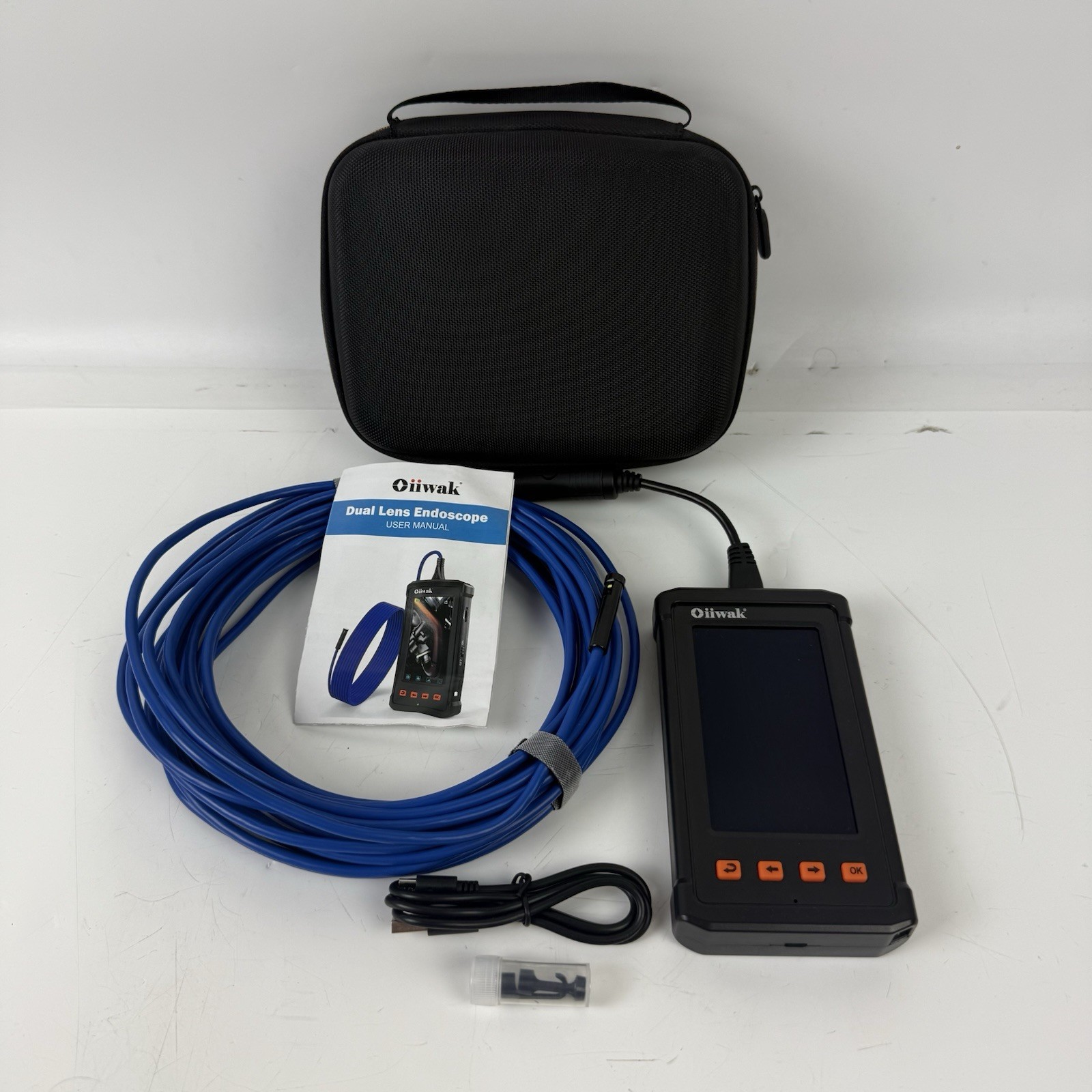 Oiiwak 8mm Industrial Endoscope Camera Borescope Inspection Camera 2800mAh