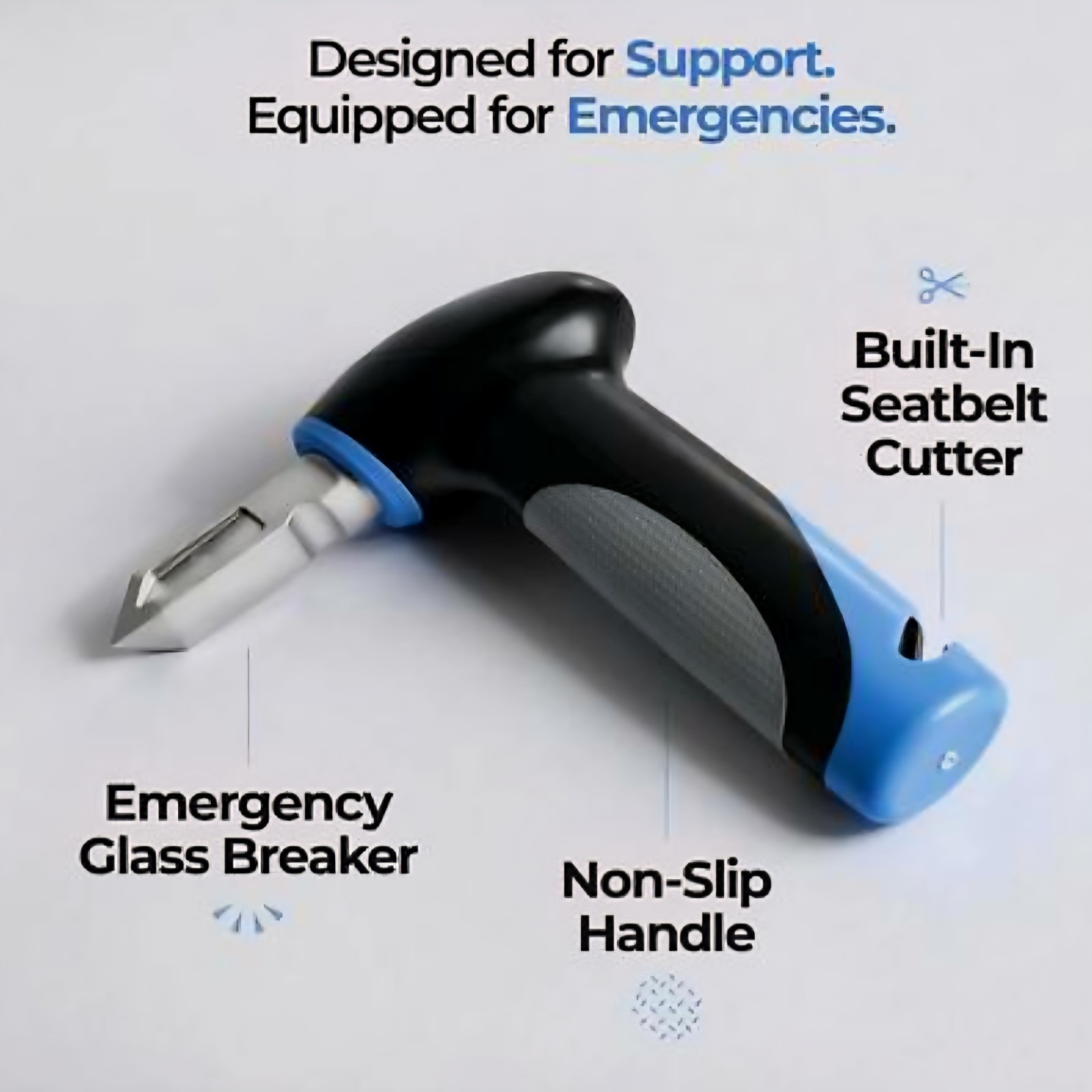 Car Exit Handle Glass Breaker Seatbelt Cutter 2 Pcs NOB