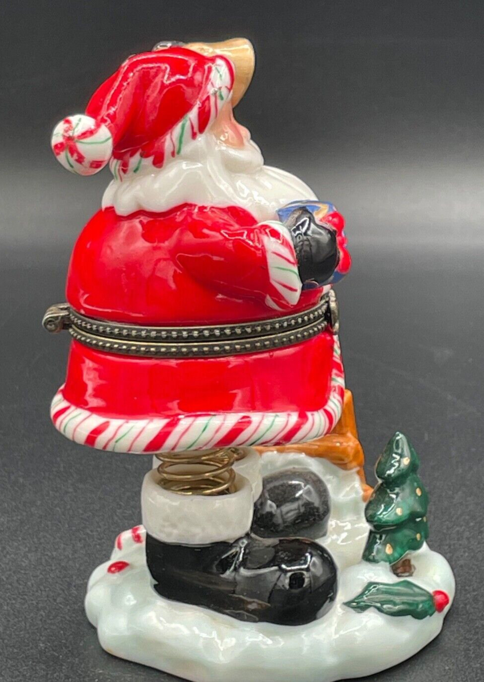Santa with Bell, Spring Legs, Trinket Box