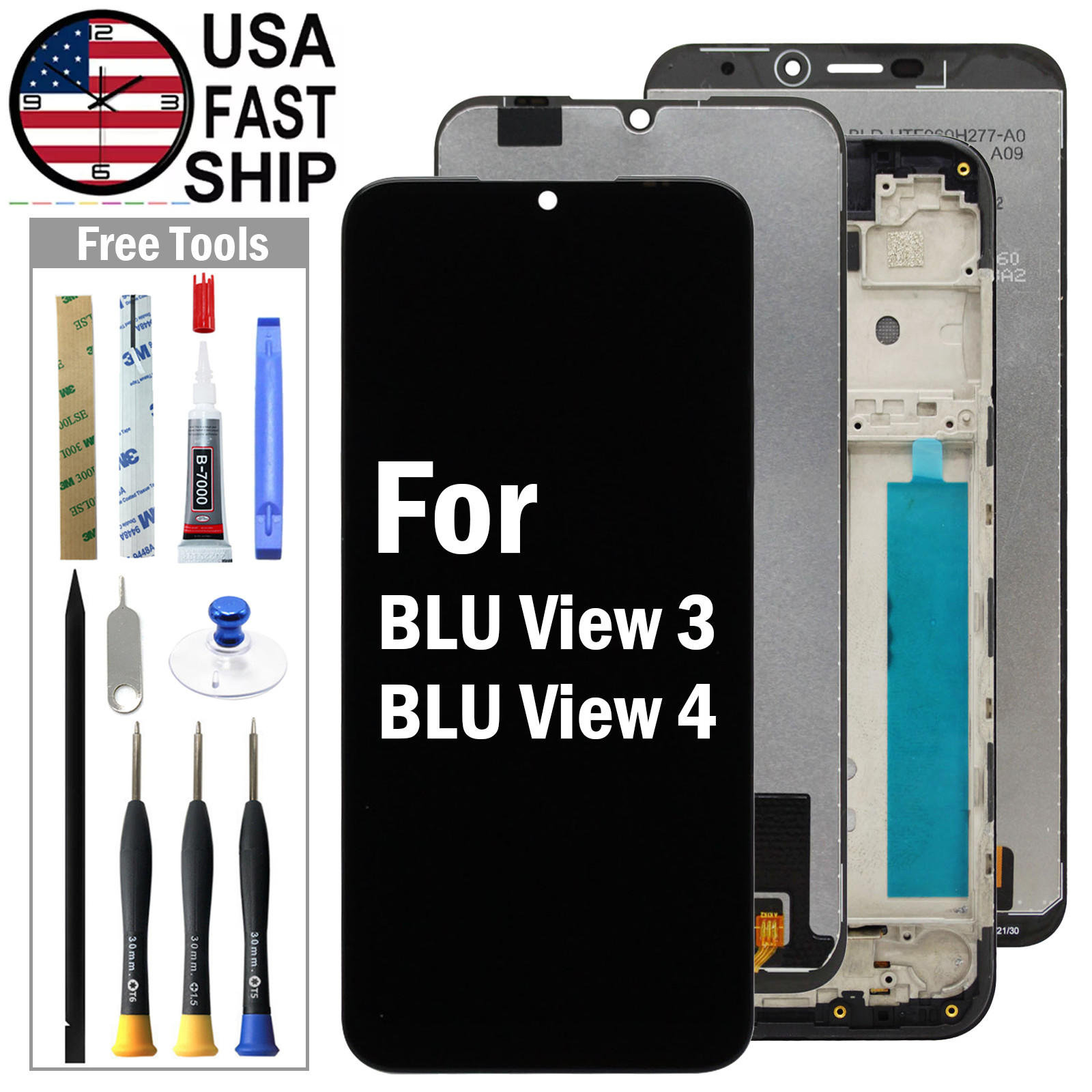 Digitizer LCD Display Touch Screen ± Frame For BLU View 3 B140DL / View 4 B135DL