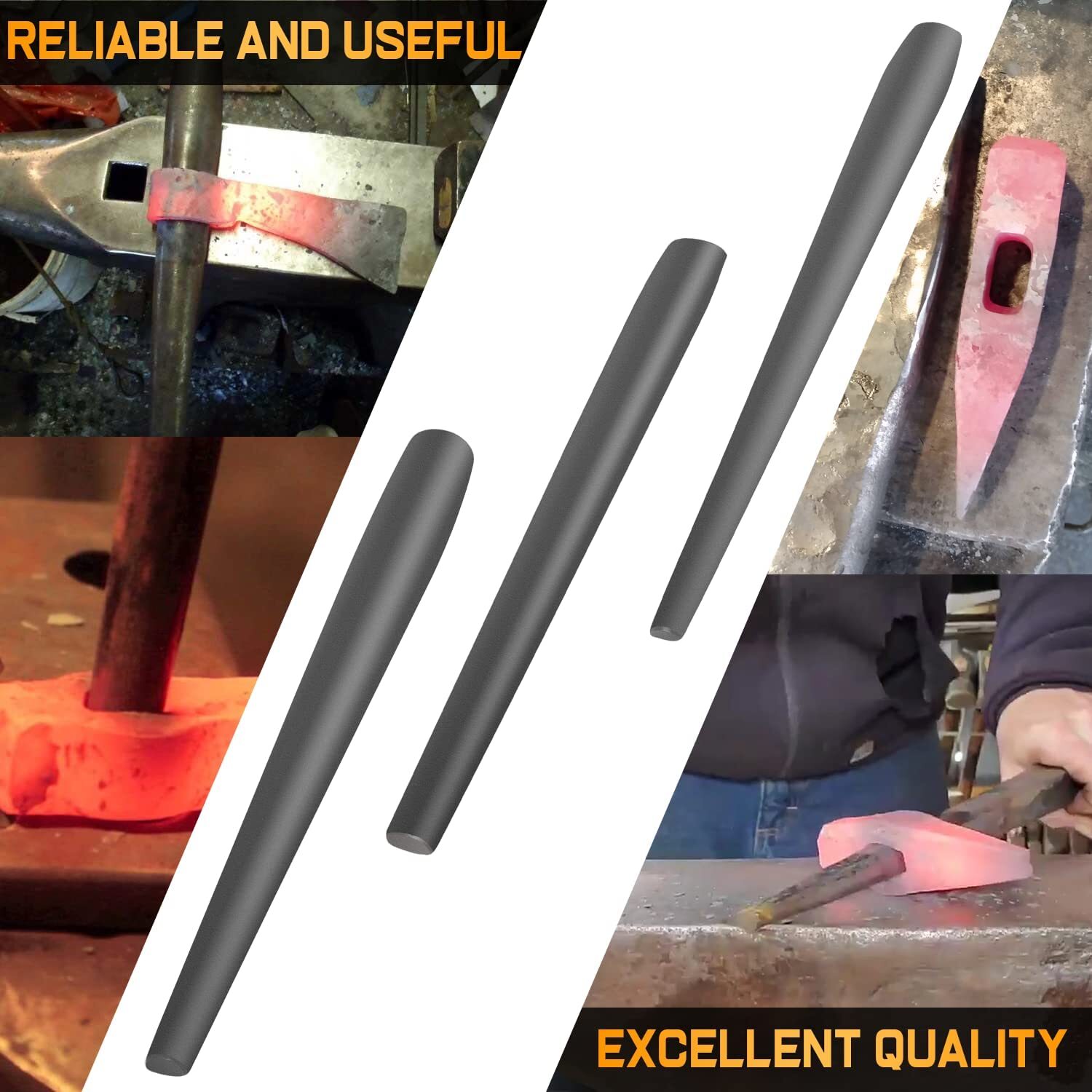 Blacksmith Knifemakers Tomahawk, Large Hammer & Mouse ax Drift Tool Set (3Pcs)