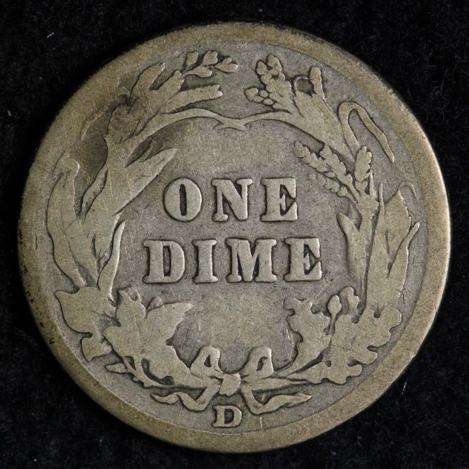 1909-D Barber Silver Dime FINE E263 UGJCB