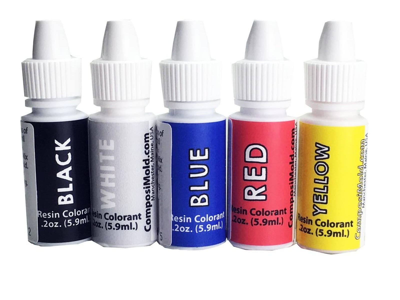 Epoxy Pigment Primary Colors (Colorant, Dye, Tint) 6cc (0.2 oz.) Kit Red, Bla...