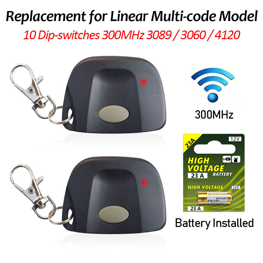 Multi-Code 3089 308911 Gate Garage Door Opener 300MHz 10 DIP Code Remote Control