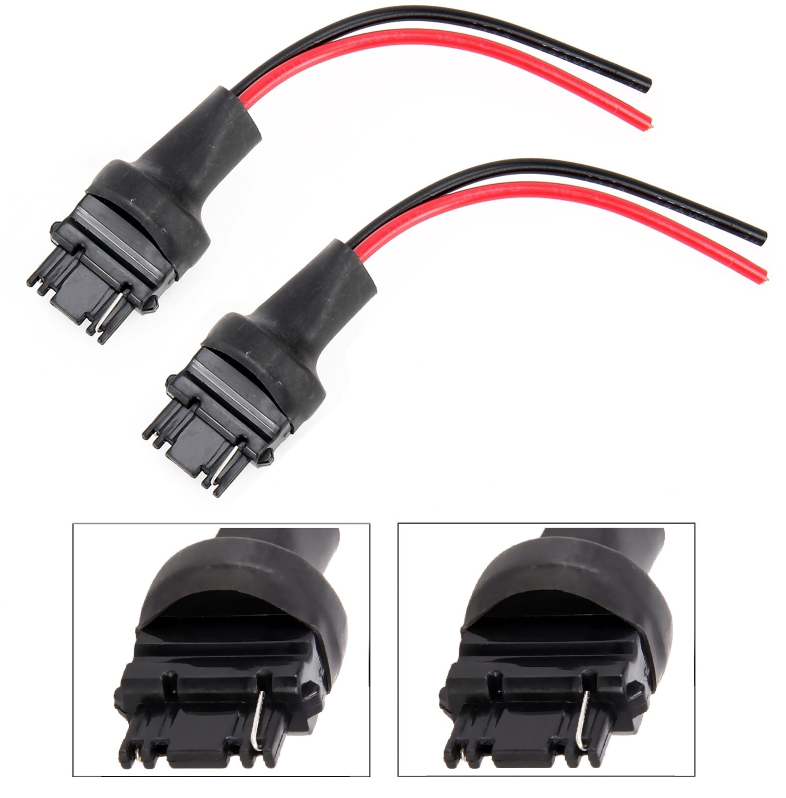 Pigtail Wire Male Socket 3156 T25 Two Harness Cable Back Up Reverse Lamp Plug