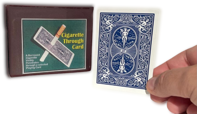 PEN CIGARETTE THROUGH CARD Close Up Bar Magic Trick Bicycle Playing Penetration