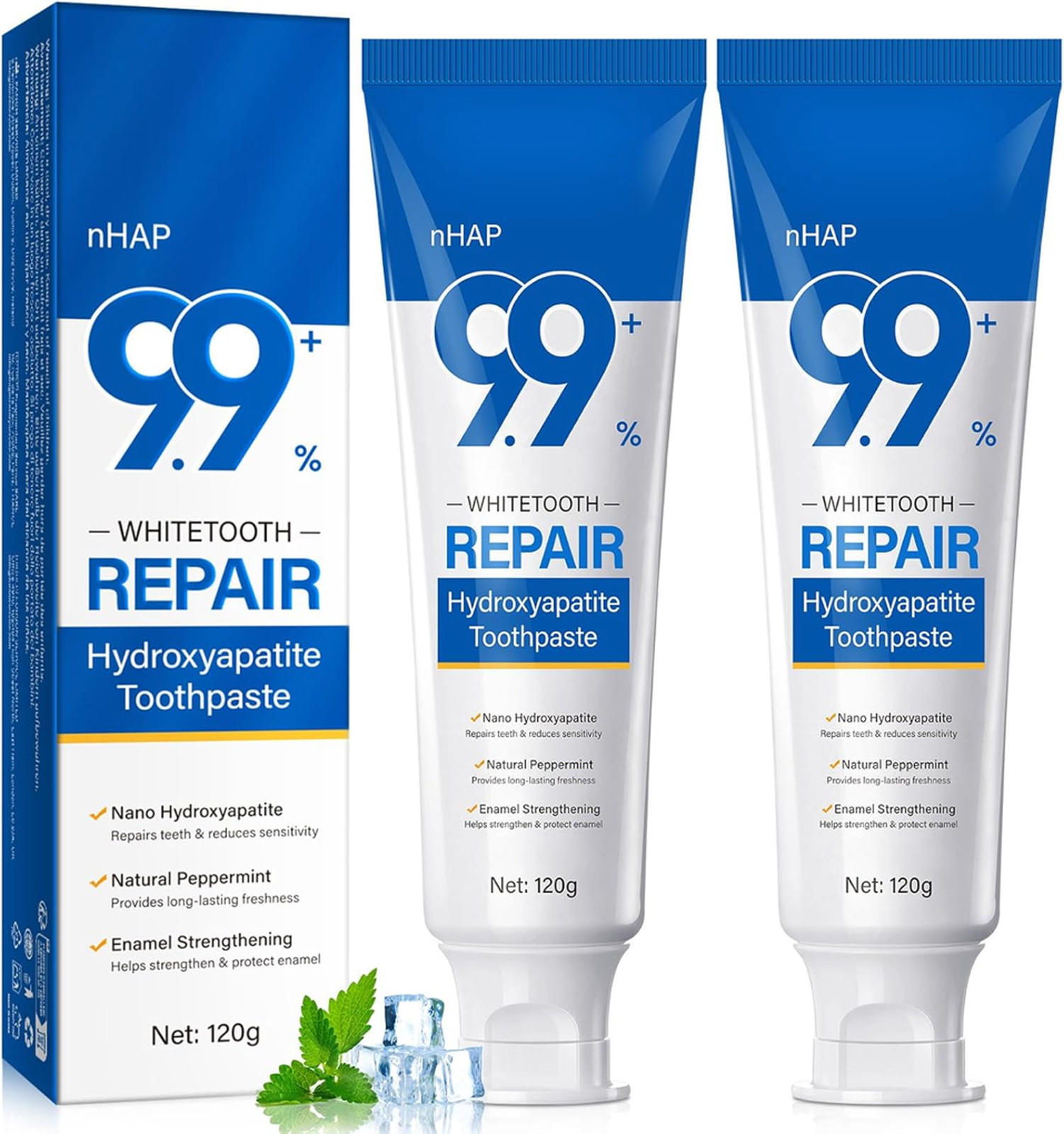 Hydroxyapatite Toothpaste 2 Pack Enamel Protection Tooth Strengthening Natural