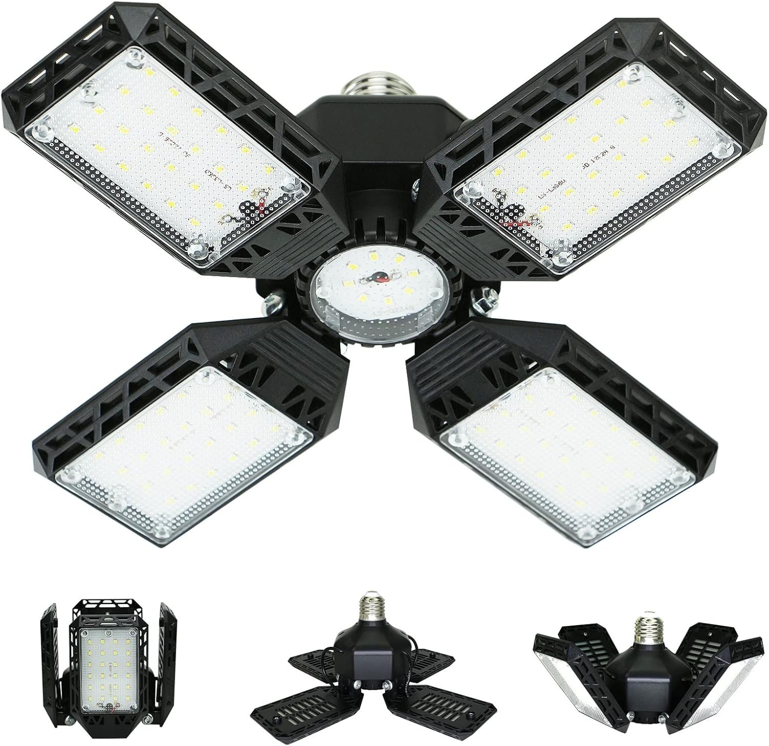 150W LED Garage Light 15000LM Deformable Ceiling Shop Light 4 Panel E26