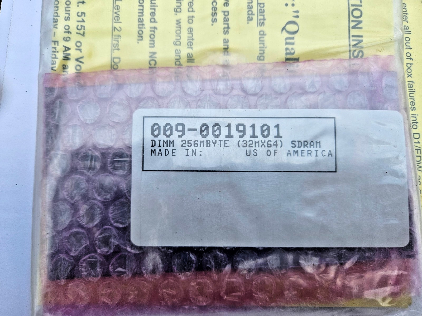 NCR Part No. 009-0019101 SDRAM (32Mx64) DIMM 256MB - New Old Stock
