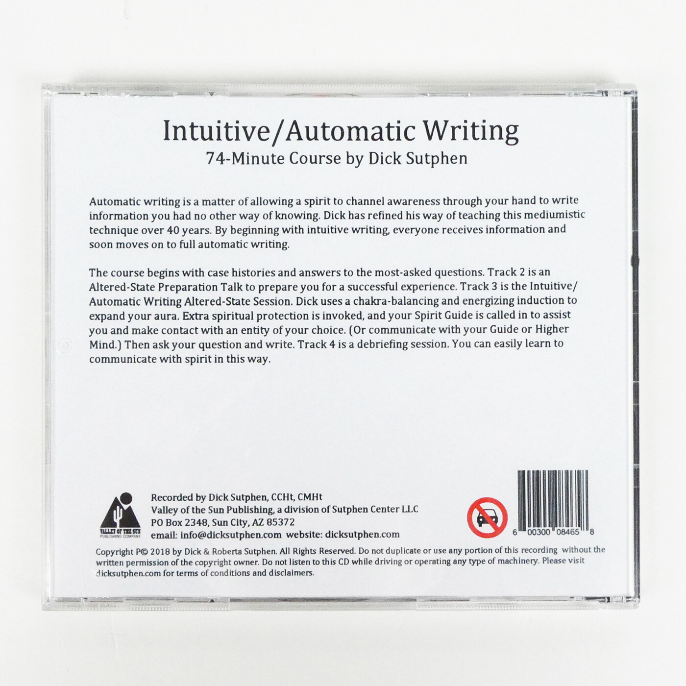 INTUITIVE AUTOMATIC WRITING 74 Minute Course Dick Sutphen Writer Self Hypnosis