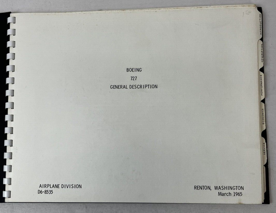 Boeing 727 General Description March 1965 Airplane Division D6-8535