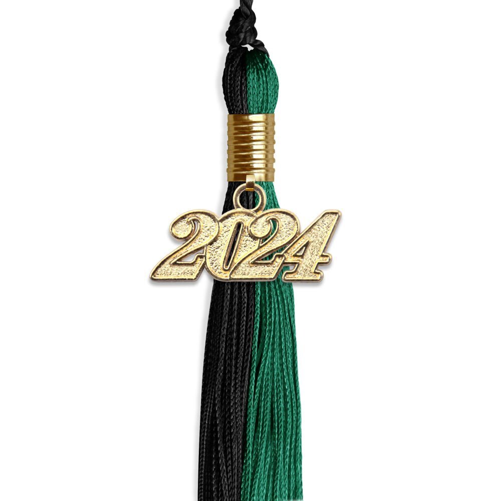 Endea Graduation Emerald Green/Black Tassel With Gold Date Drop