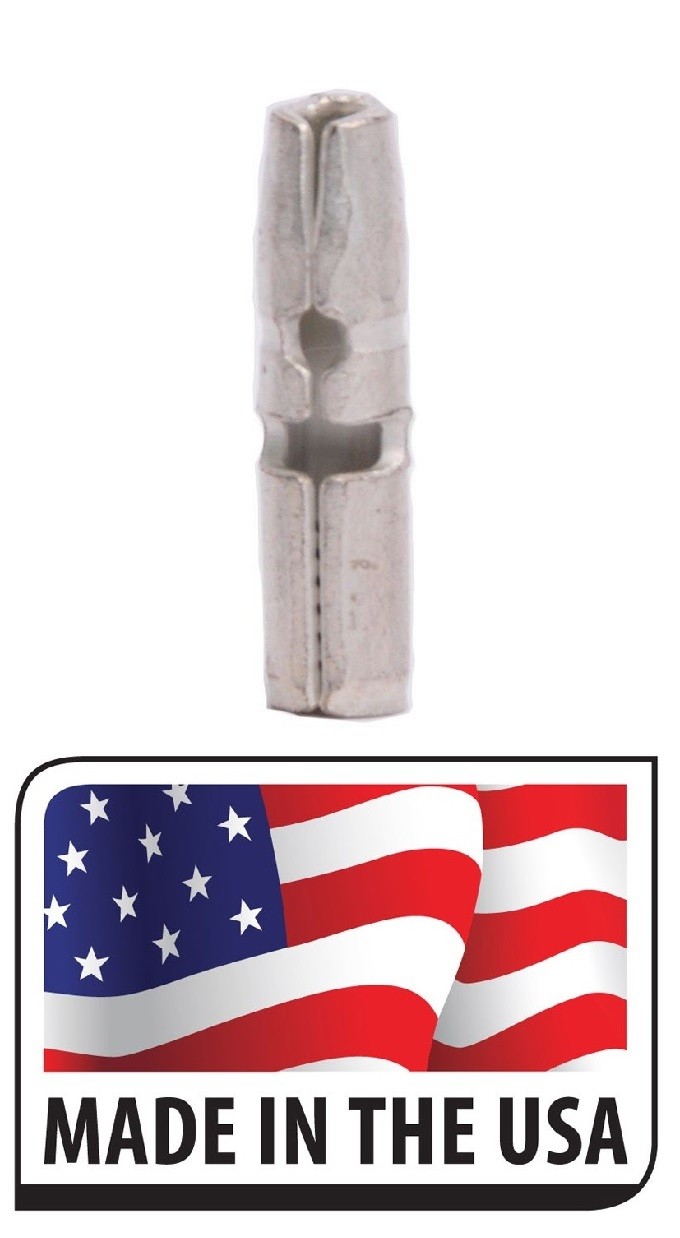 (100) 22-18 BULLET CONNECTOR MALE UNINSULATED .157 ROUND DISCONNECT MADE IN USA