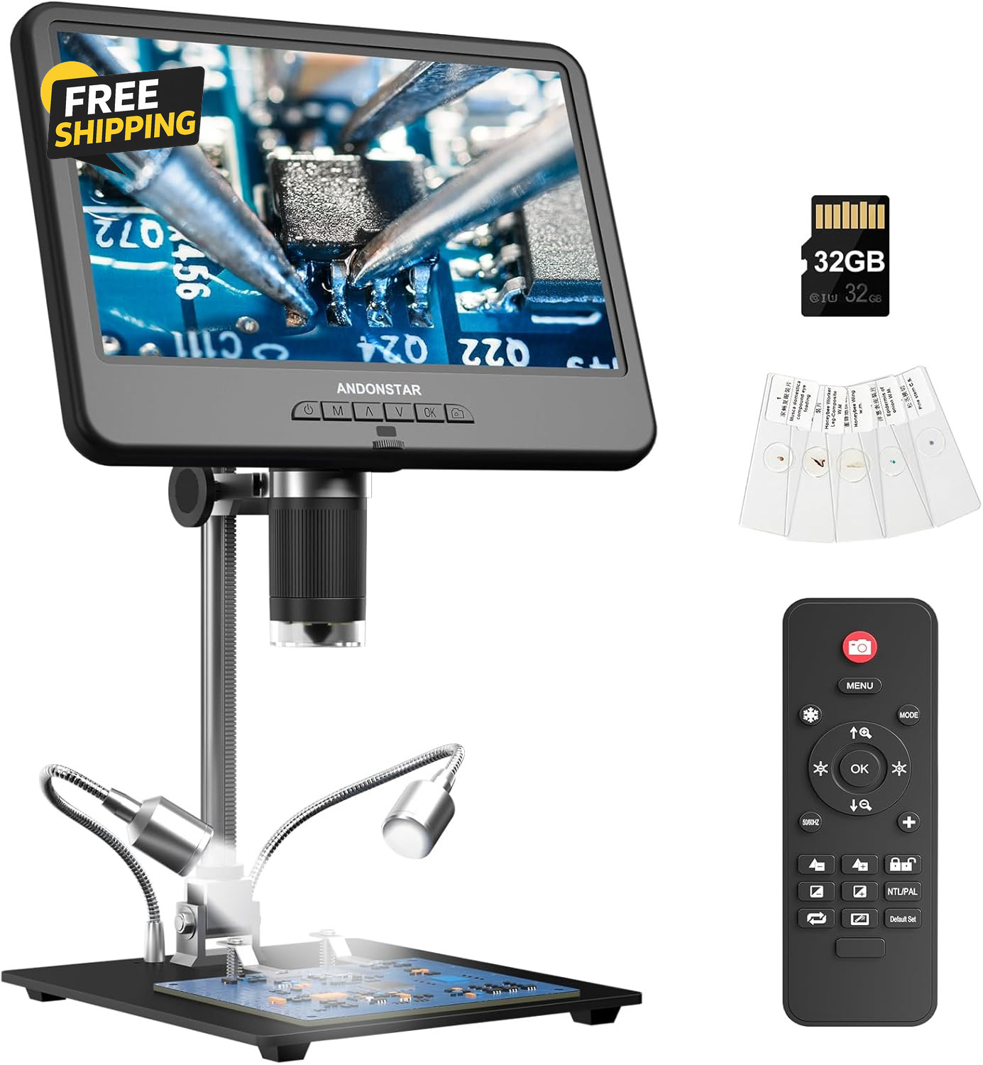 AD210 10.1 Inch LCD Digital Microscope for Adults, Soldering Microscope