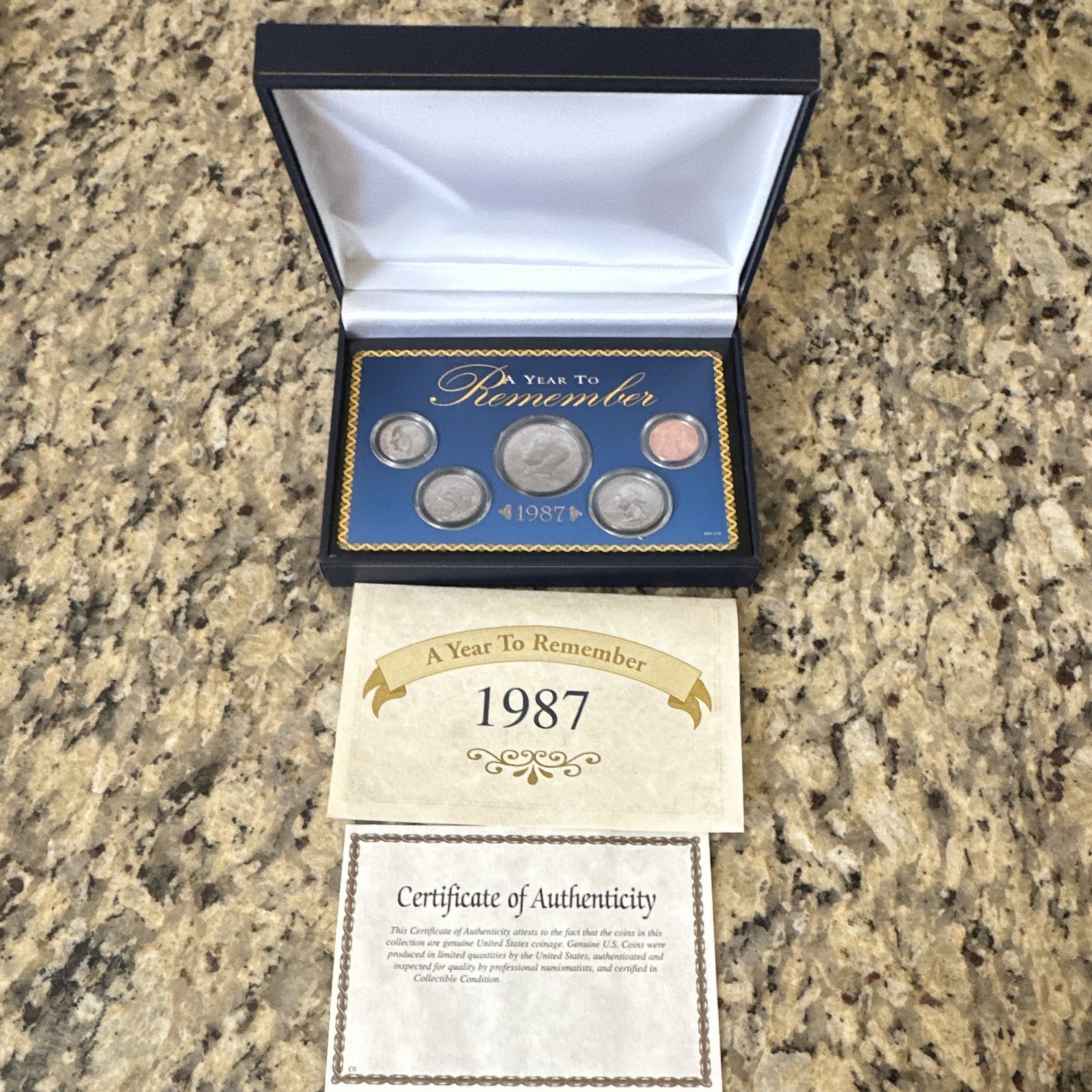 A Year To Remember 1987 US Coin Set w/ COA P&D Copper-Nickel (6pc)