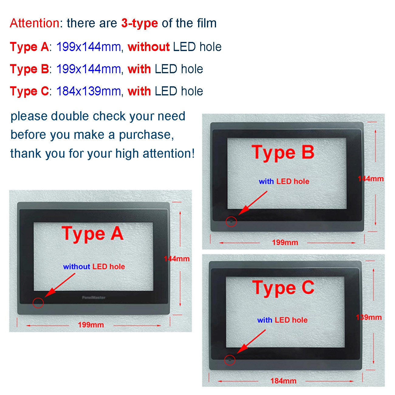 Front Overlay Film Foil Fit for PanelMaster KL070-WST0A KT070-WST10 ControlPanel
