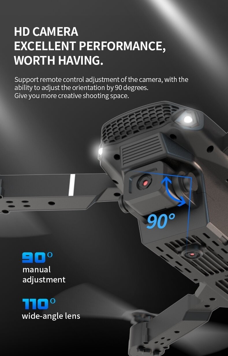 E88 Pro 4K HD Dual Camera WiFi FPV RC Foldable Quadcopter Remote With Screen NEW