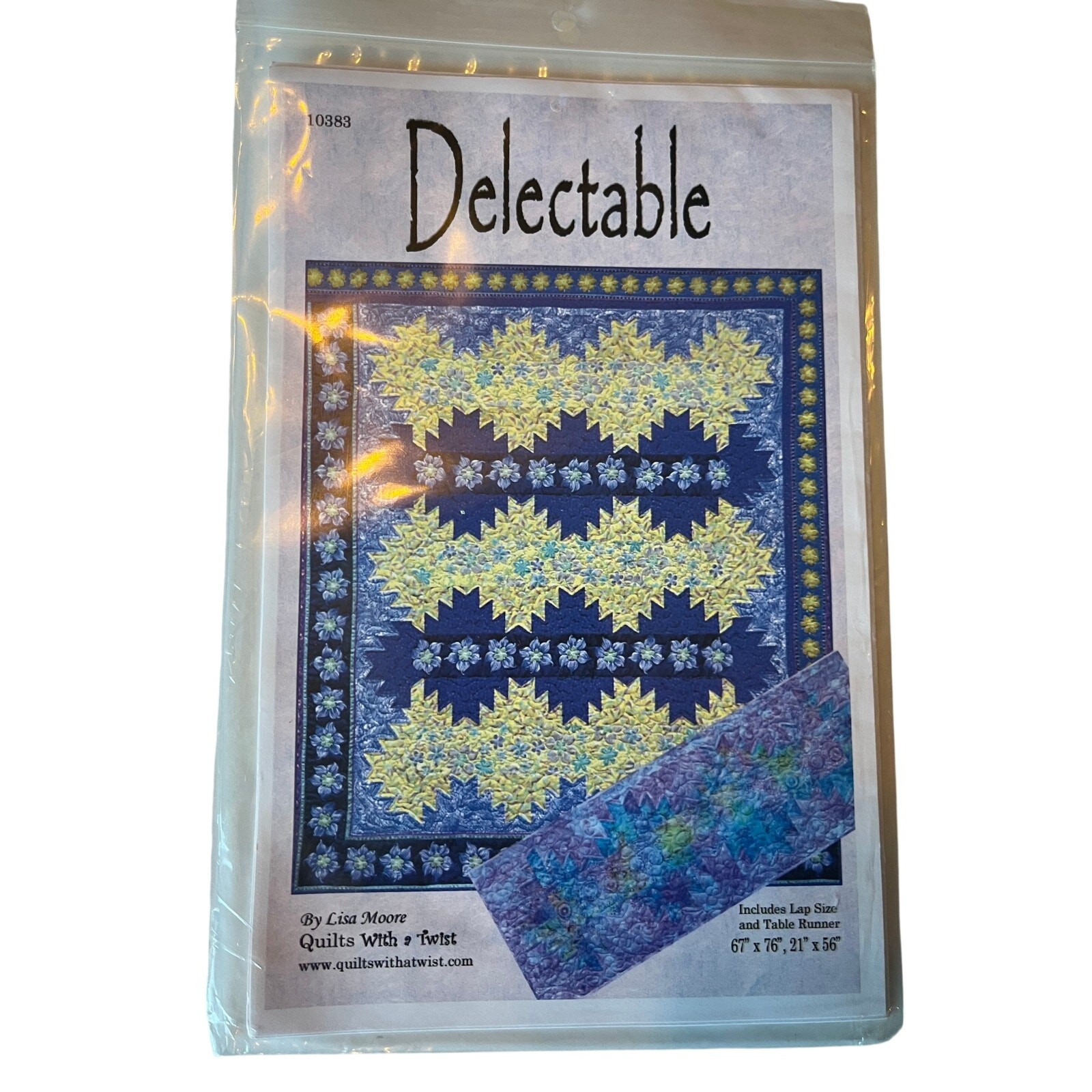 Quilt Pattern Delectable Lisa Moore  new  67" x 76", table runner 21" x 56"
