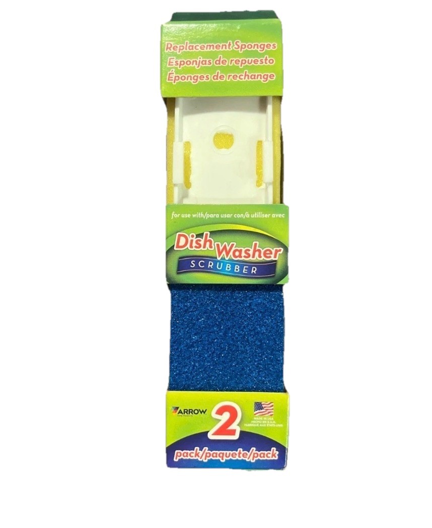 2 Arrow Snap-On Dishwasher Liquid Detergent Replace Sponges Made In USA