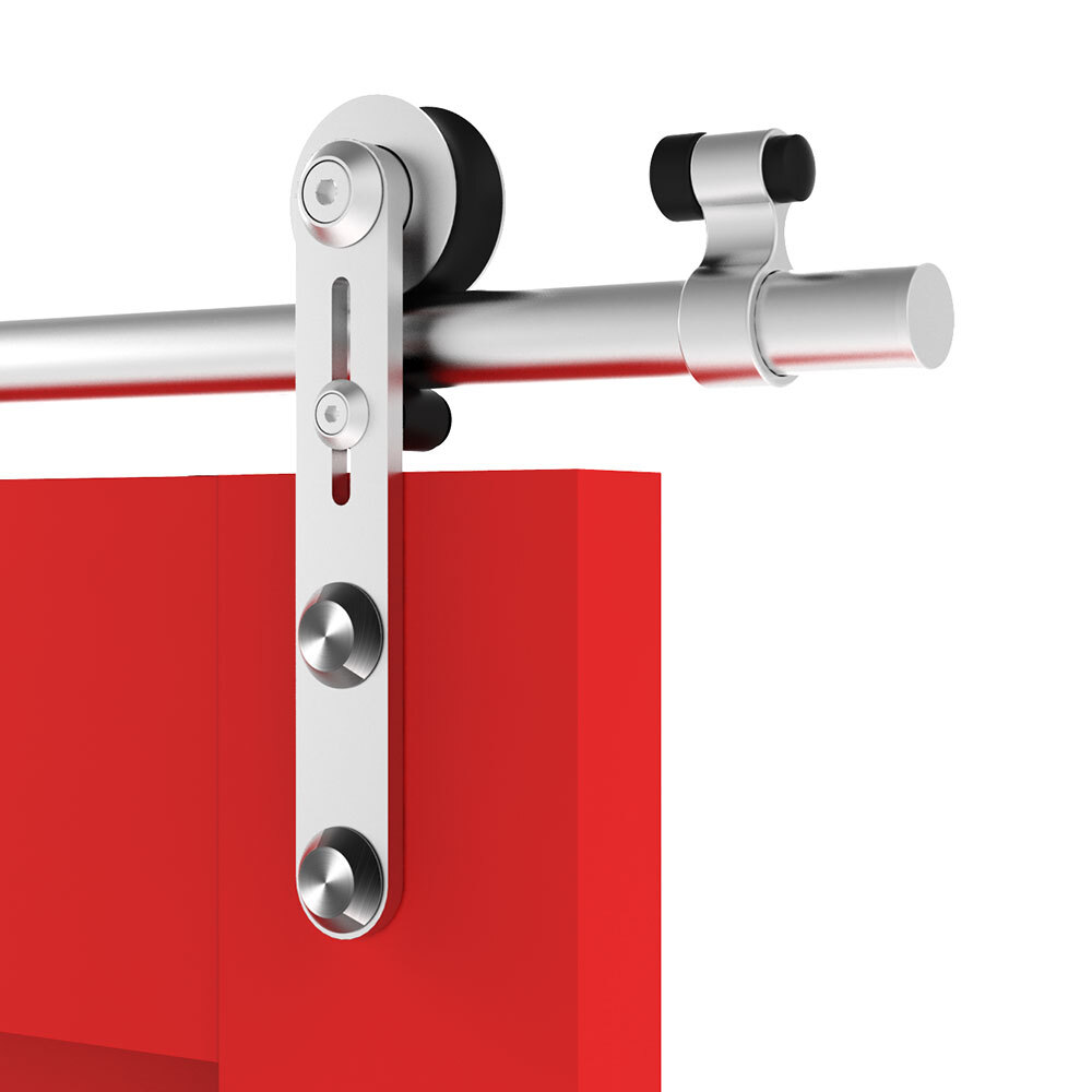 4FT-16FT Stainless Steel Sliding Barn Door Hardware Kit, For Single Door