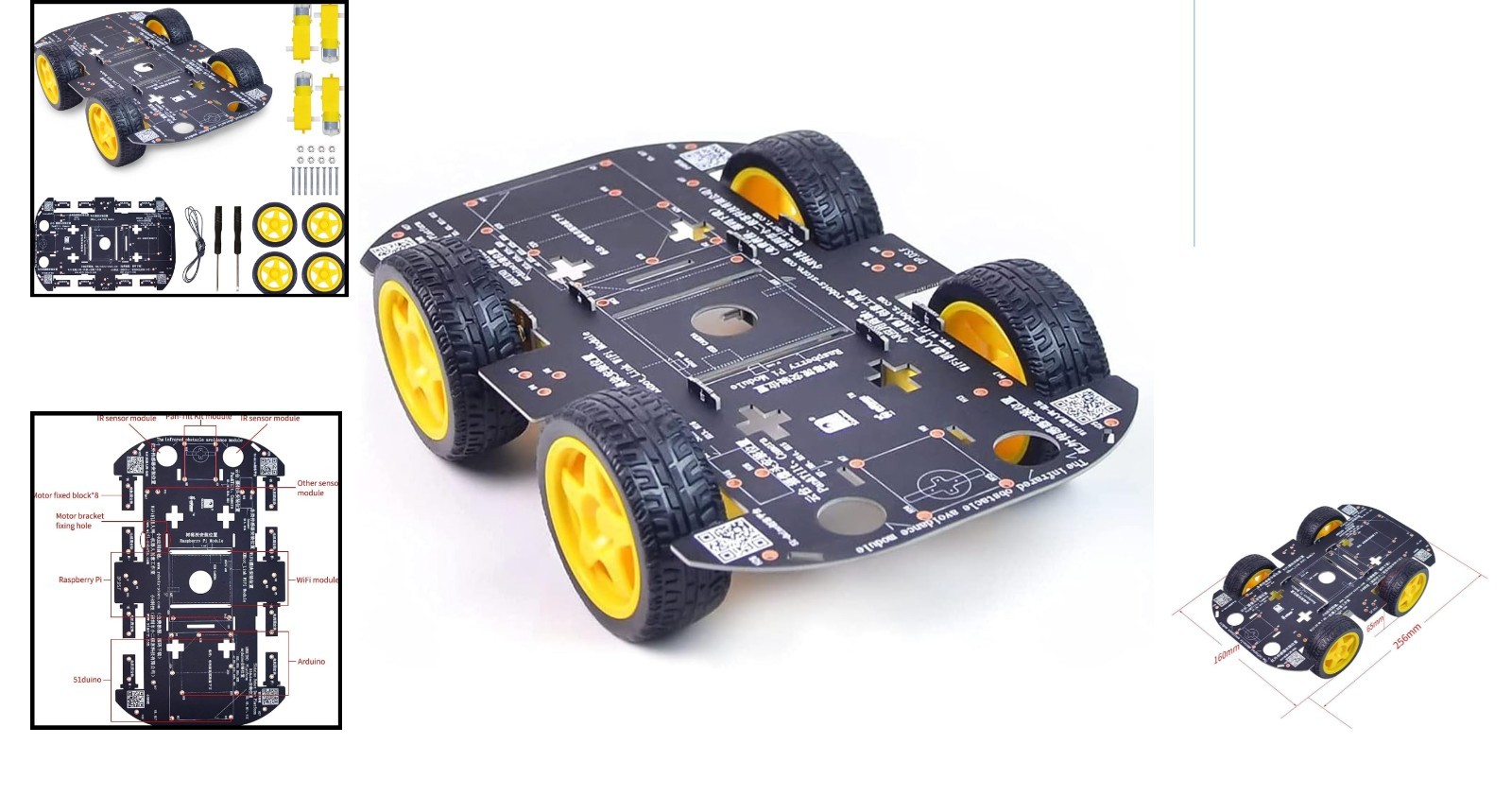 Smart 4WD Robotic Car Chassis Kit - Perfect for Arduino & Raspberry Pi Projects