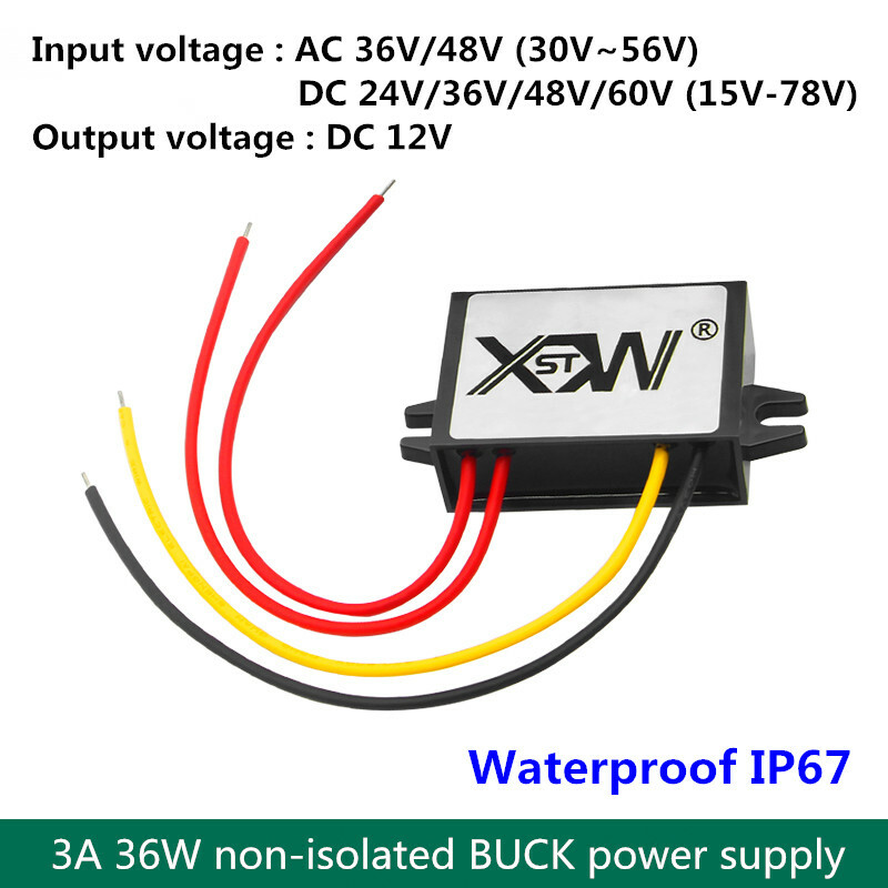 DC15-78V to 12VDC AC30-56V to 12VDC 3A 36W non-isolated BUCK power converter