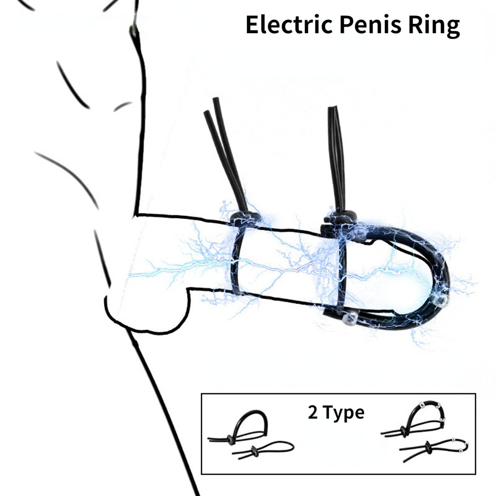 2 Rings Electro E-Stim Male Penis Enhancer Penis Rings Silicone Kit Set New