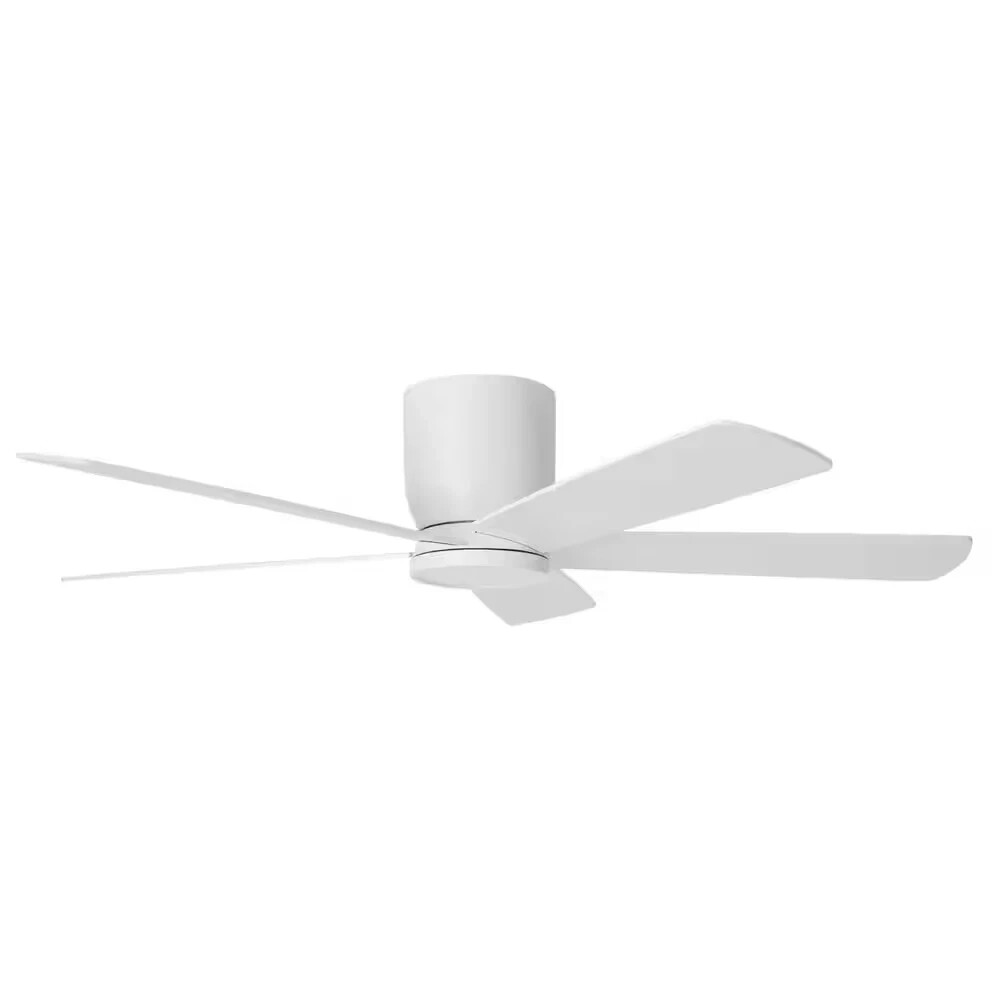 Home Decorators Britton 52 in. LED Matte White Ceiling Fan Light Kit and Remote