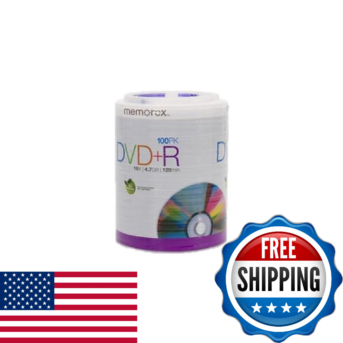 Memorex 16X DVD+R 100 Pack Discs - 4.7GB Storage