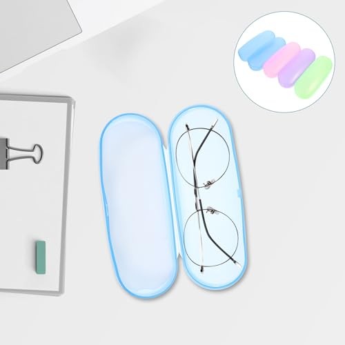 5-Pack Portable Clear Plastic Eyeglass Cases Hard Shell Transparent Glasses