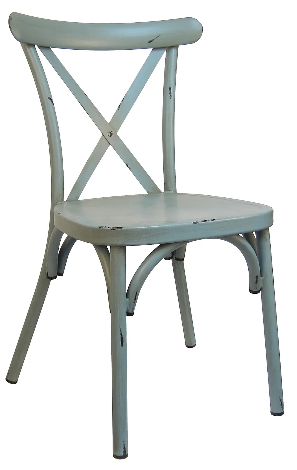 H&D Commercial Seating Stackable Aluminum Frame Chair w/ Vintage Blue Finish