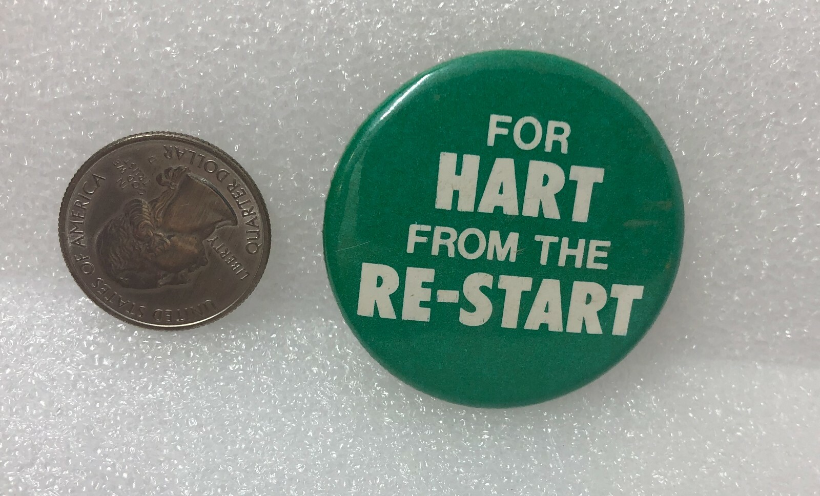 For Hart From The Re-Start Political Pin