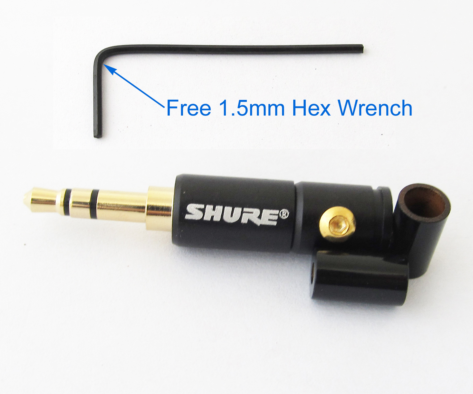 5x SHURE Gold 3.5mm 1/8" Stereo Male Audio Soldering Connectors w/black housing