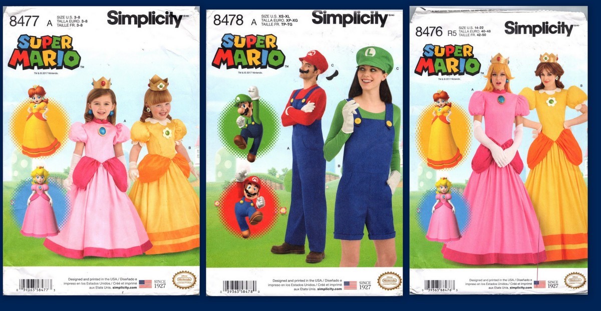 OOP Simplicity Super Mario Costume Sewing Pattern  Size You Choose