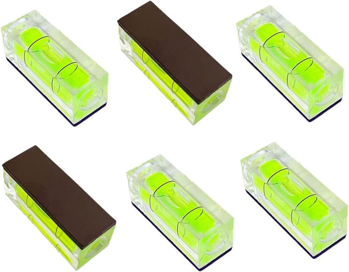 6Pcs Magnetic Small Bubble Level 10X10X29Mm Mini Square Bubble Spirit Levels Lev
