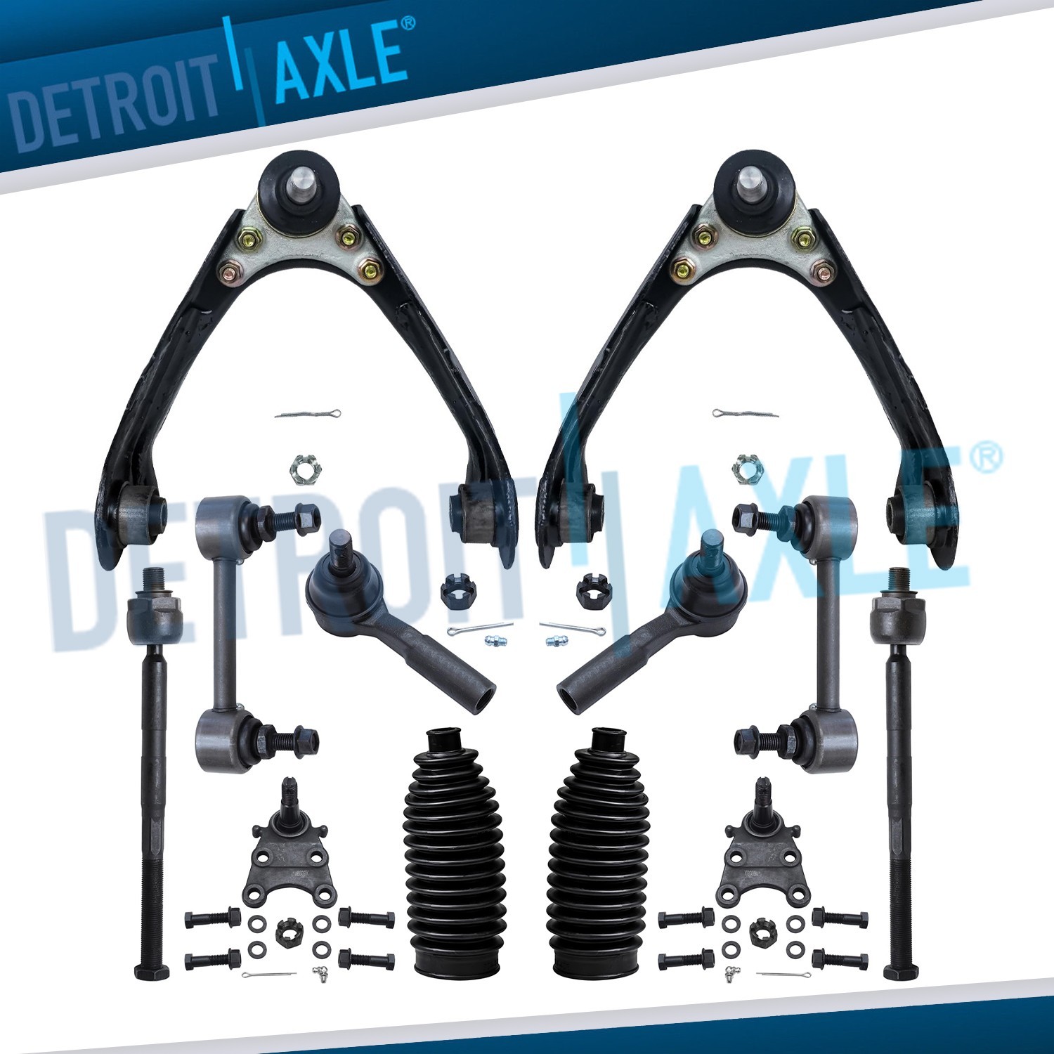 12pc Front Upper Control Arms Tie Rods Kit for Chevrolet Colorado GMC Canyon RWD