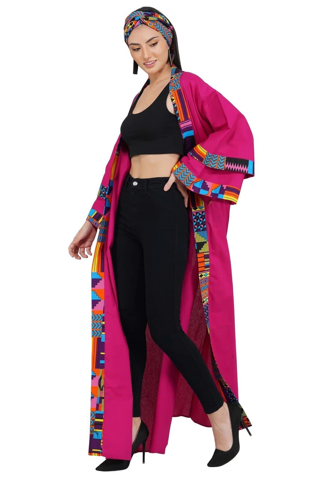 Ankara Long Kimono Jacket