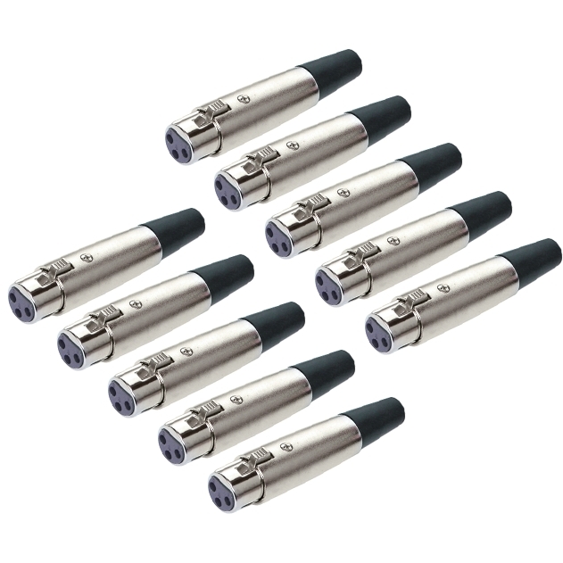NEW 10 pack XLR female jack 3-pin microphone cable connectors