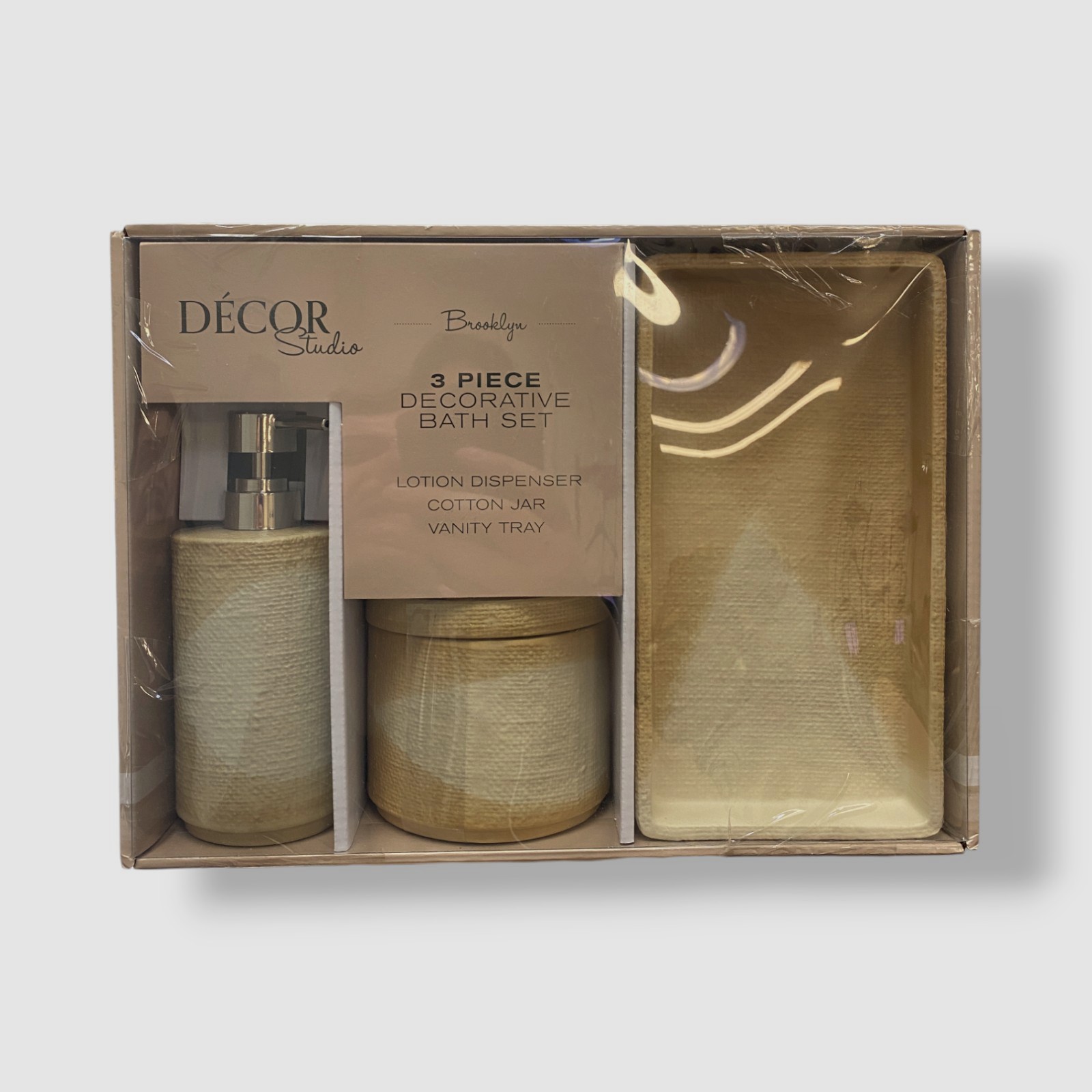 Decor Studio Brown Ceramic 3-Pc. Bath Accessory Set