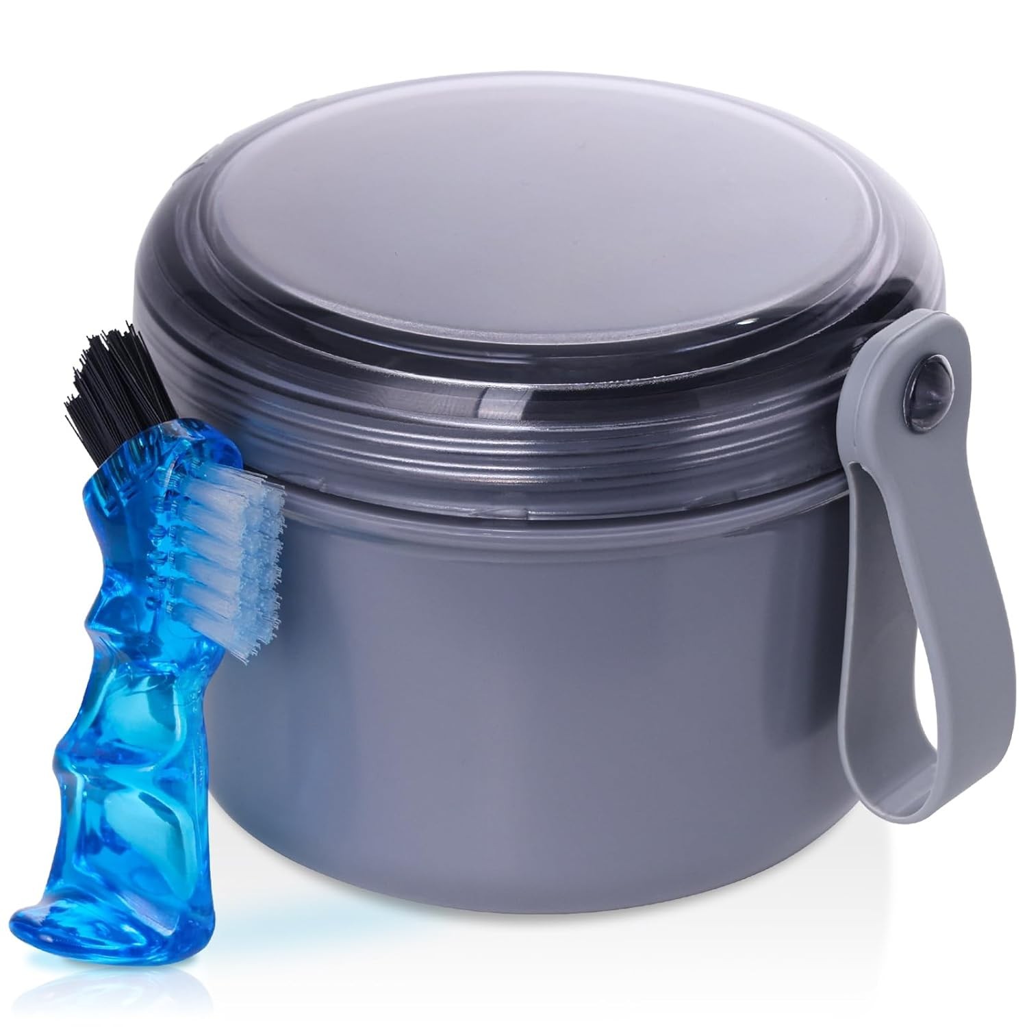 Leak-Proof Denture Container for Full & Partial Dentures – Grey