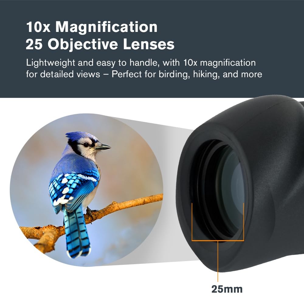 Celestron – Nature 10x25 Monocular – Ideal for 10 x 25 Monocular, Black