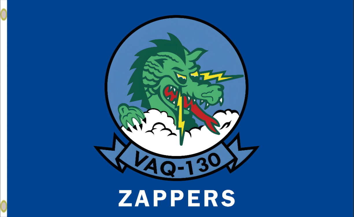 USN VAQ-130 Zappers 3x5 ft Single-Sided Flag Banner EA-6B