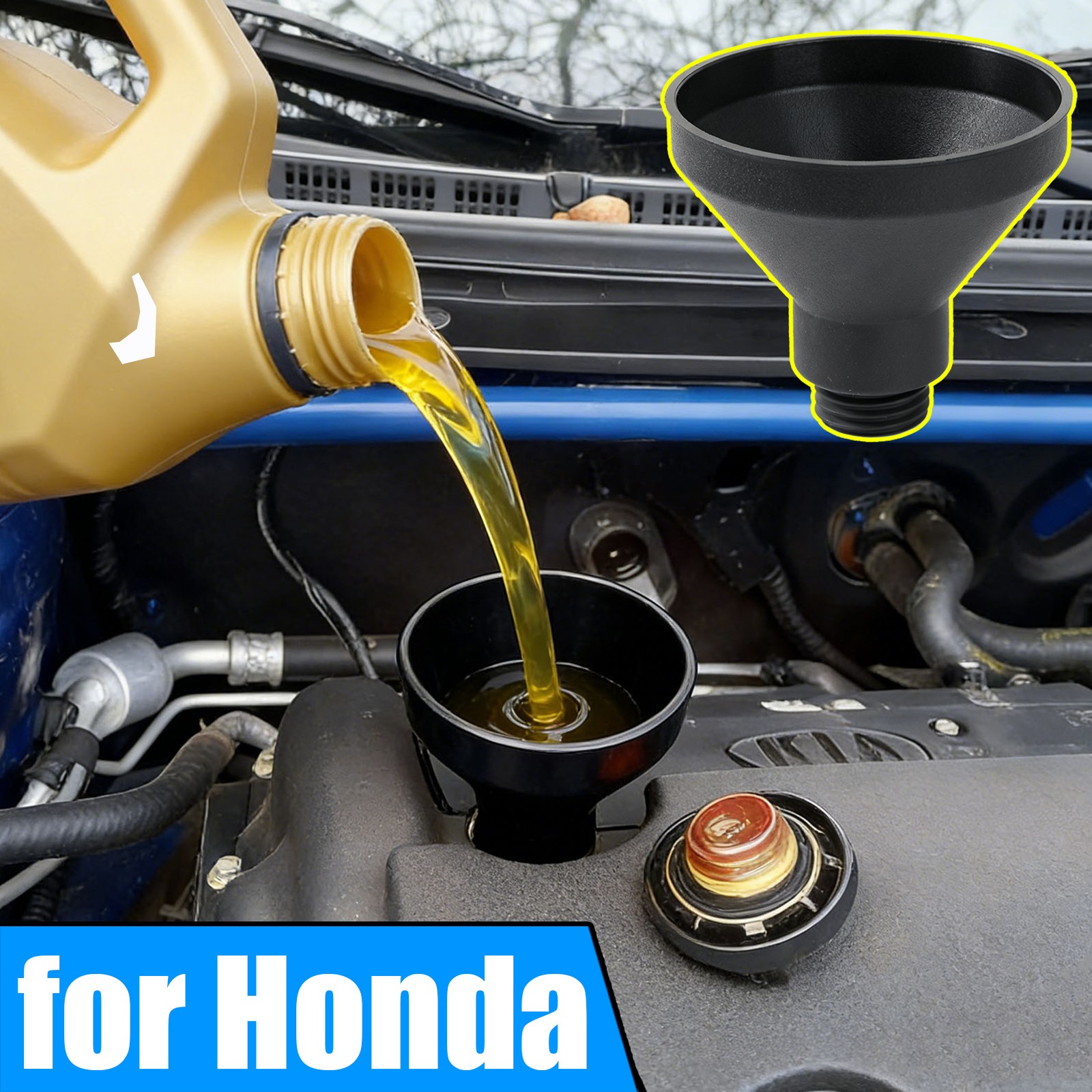 Engine Oil Funnel Filler No-Spill for Honda Civic 10 CR-V Accord Fit Jade City