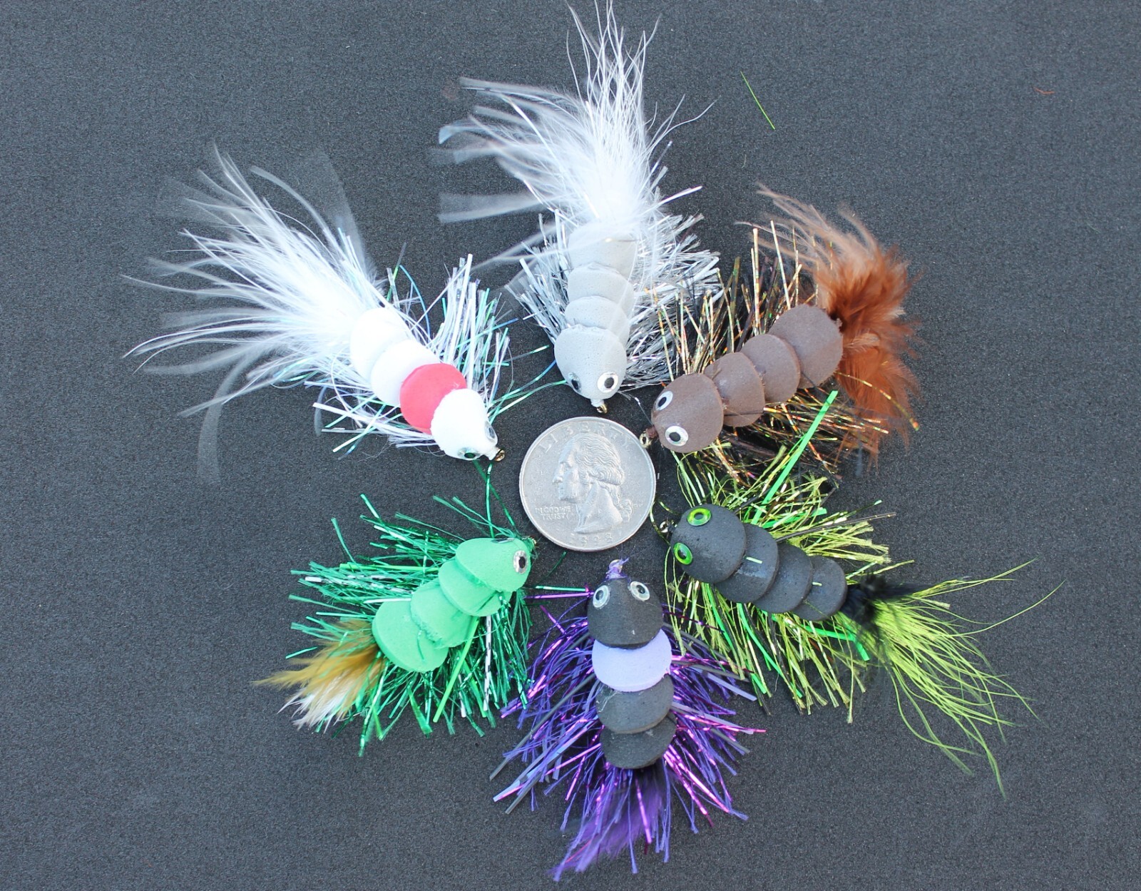 BASS FOAM SLIDERS SIZE 4 HOOKS TOPWATER BASS TROUT FLY FISHING