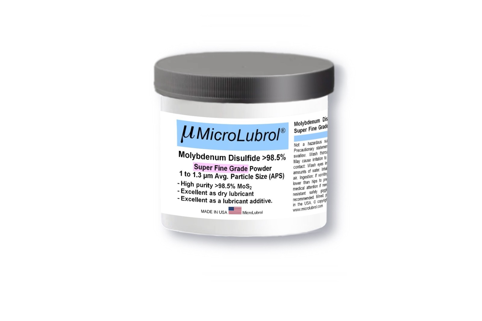 1 oz 28g MICROLUBROL MOLYBDENUM DISULFIDE Moly MoS2 Powder SUPER FINE 1.3 micron